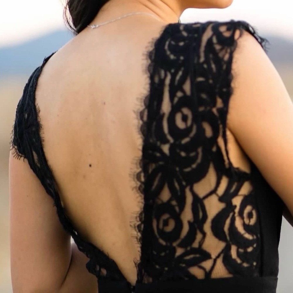 Gorgeous black lacy mini dress